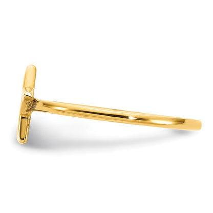 14K Yellow Gold Initial Star Signet Ring