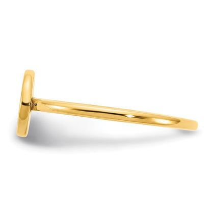 14K Yellow Gold Initial Oval Signet Ring