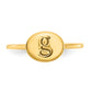14K Yellow Gold Initial Oval Signet Ring