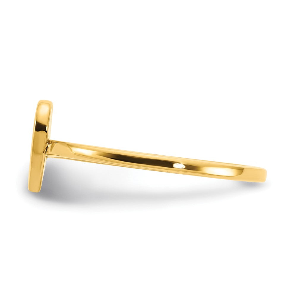 14K Yellow Gold Initial Heart Signet Ring