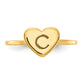 14K Yellow Gold Initial Heart Signet Ring