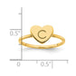 14K Yellow Gold Initial Heart Signet Ring