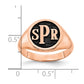 14K Rose Gold Polished with Antiqued Background Monogram Signet Ring