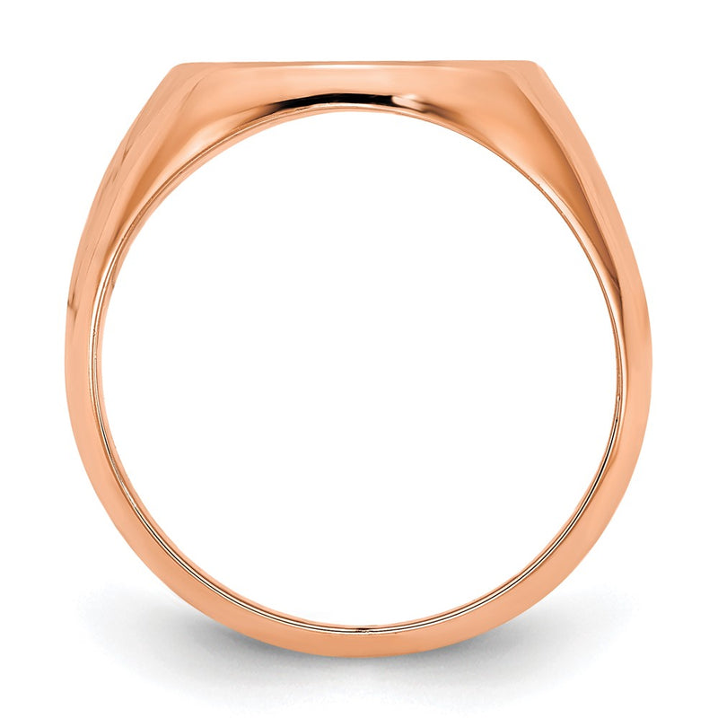 14K Rose Gold Polished Monogram Signet Ring