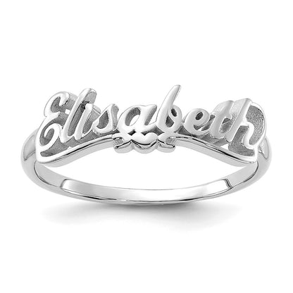 14K White Gold Polished Personalized Ring