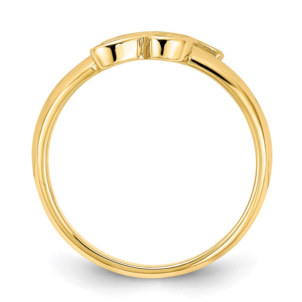 14K Yellow Gold Polished Initial Ring