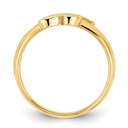 14K Yellow Gold Polished Initial Ring