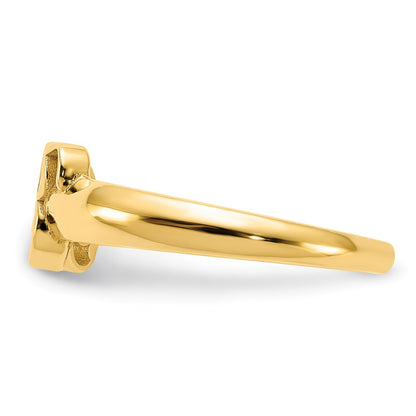 14K Yellow Gold Polished Initial Ring