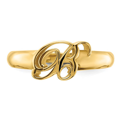 14K Yellow Gold Polished Initial Ring