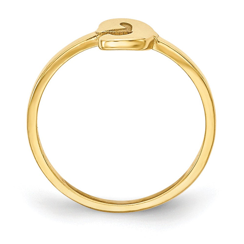 14K Yellow Gold Initial Script or Block Font Ring