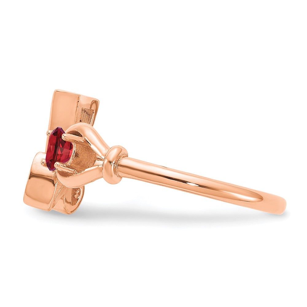 14K Rose Gold Letter Z with Birthstone Ring