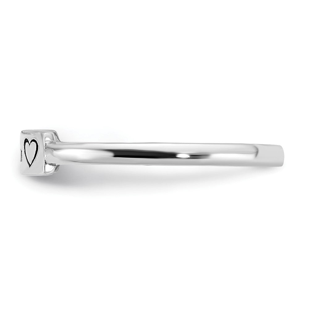 14K White Gold Personalized Name Bar Ring