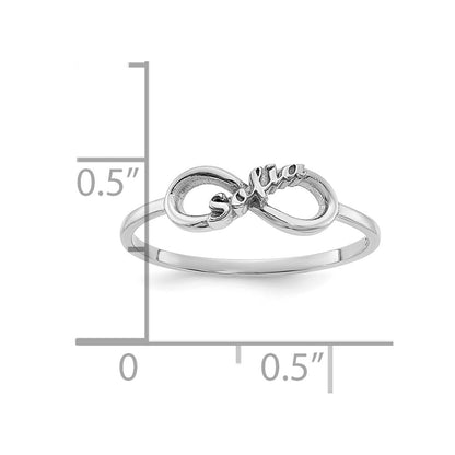 14K White Gold Personalized Infinity Name Ring