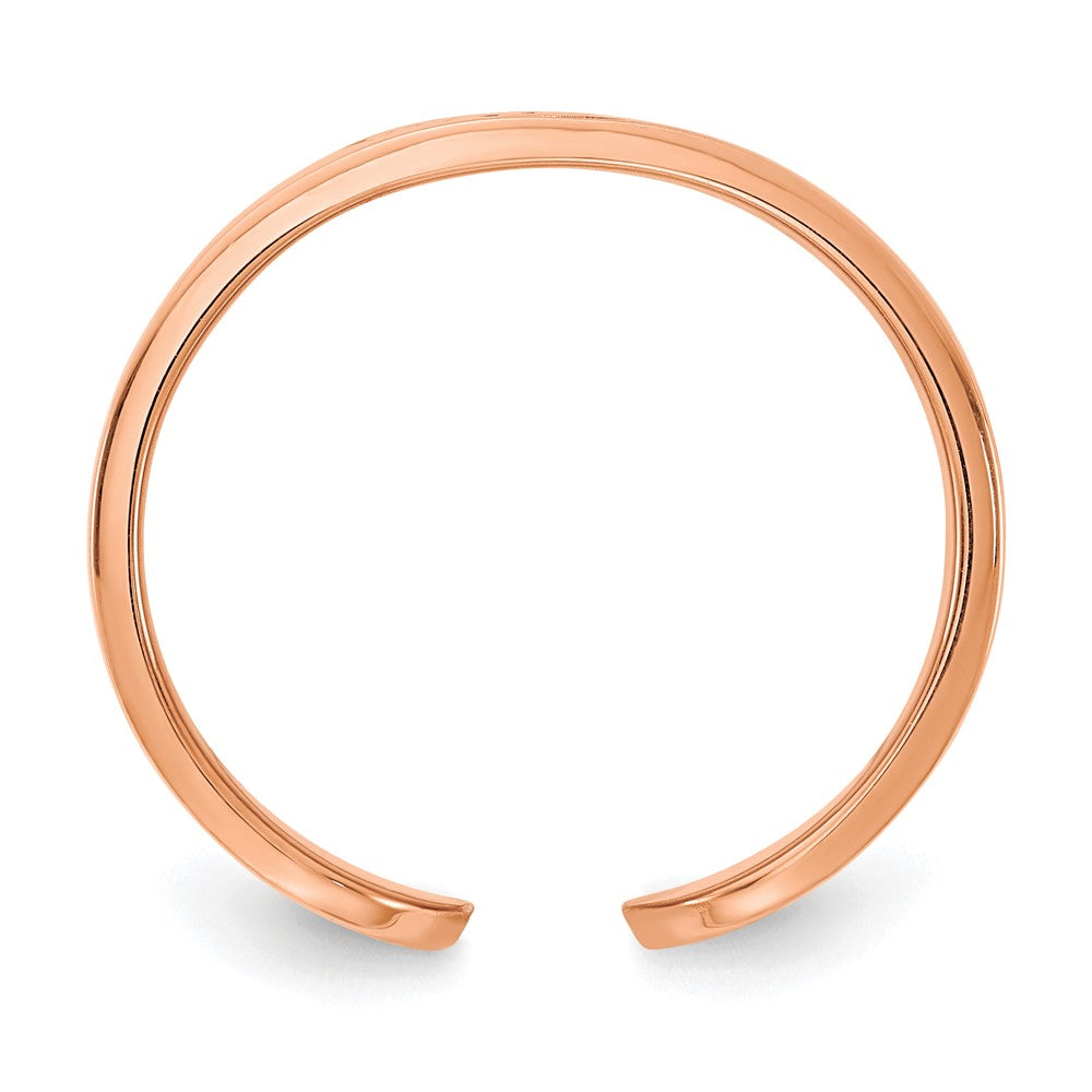 14K Rose Gold Polished Cigar Style Monogram Ring