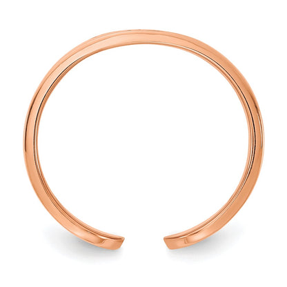 14K Rose Gold Polished Cigar Style Monogram Ring