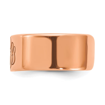 14K Rose Gold Polished Cigar Style Monogram Ring