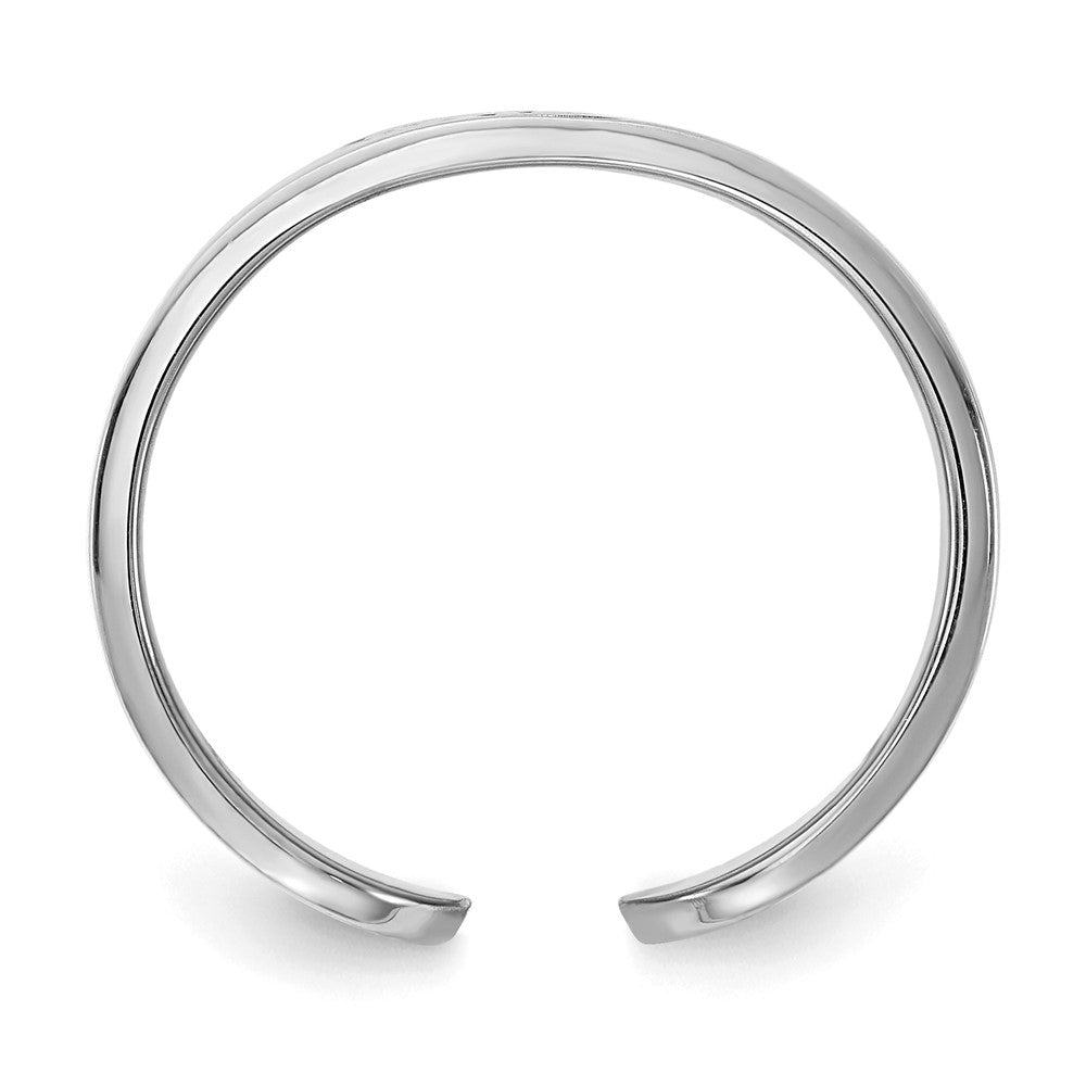 14K White Gold Polished Cigar Style Monogram Ring