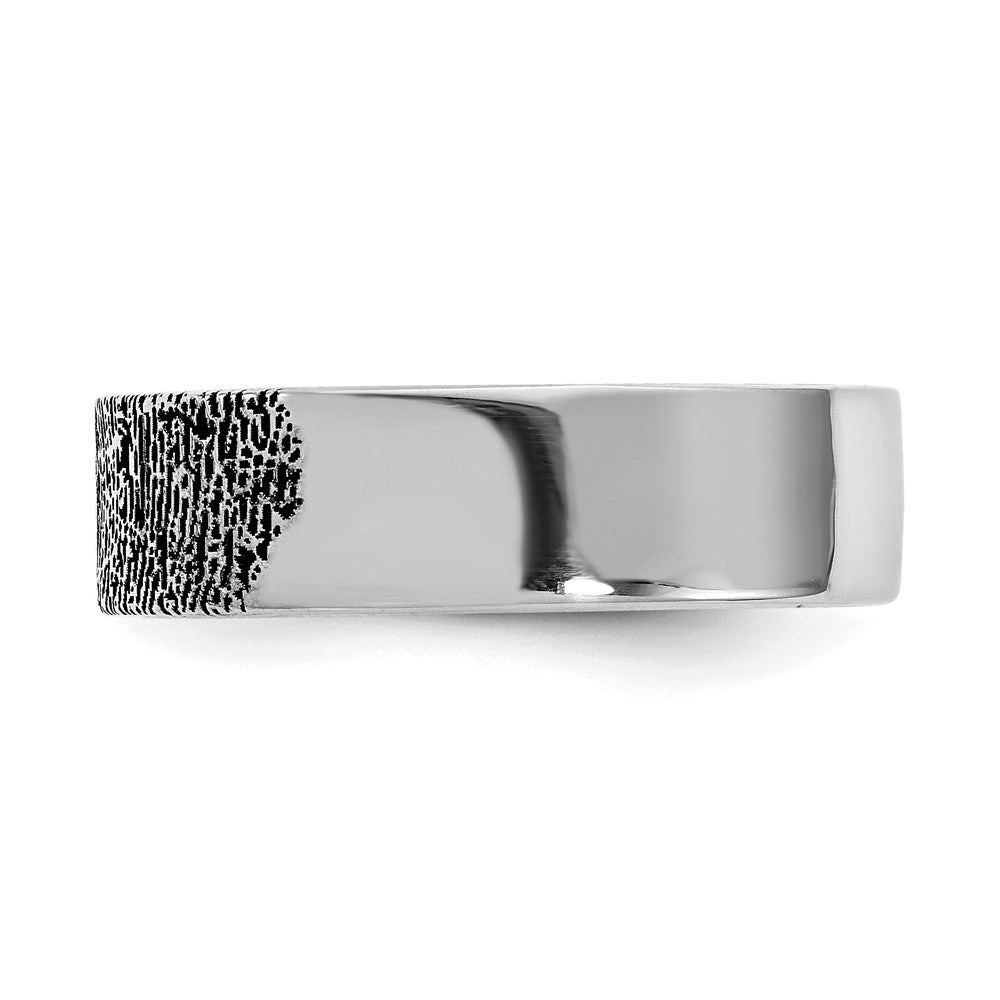 14K White Gold Fingerprint Ring