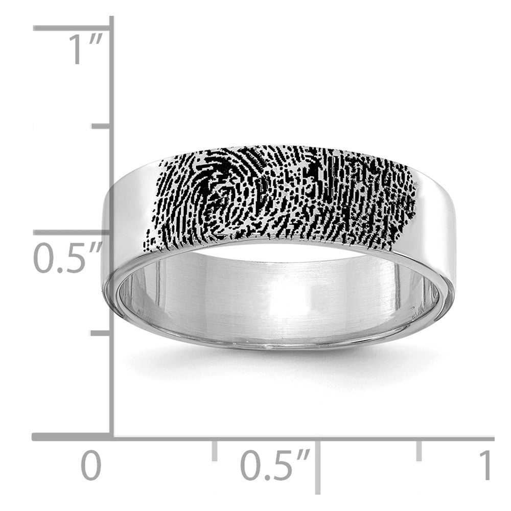 14K White Gold Fingerprint Ring