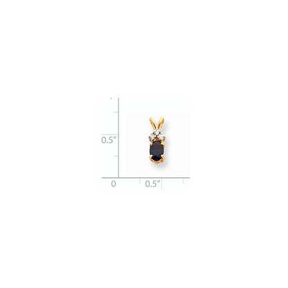 14k 6x4mm Oval Sapphire VS Diamond pendant