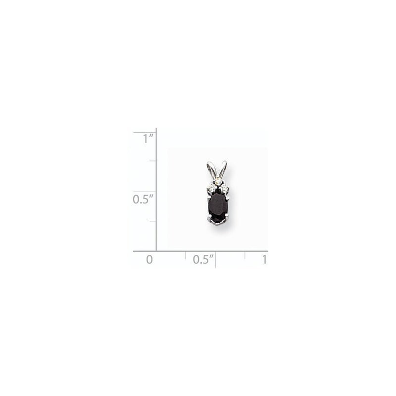 14k White Gold Sapphire Diamond pendant