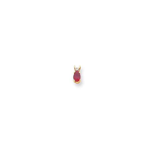 14K Yellow Gold 6x4mm Pear Ruby AAA Real Diamond pendant