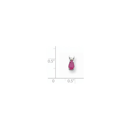 14k White Gold Ruby Real Diamond pendant
