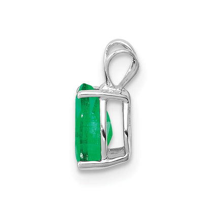 14k White Gold Emerald pendant