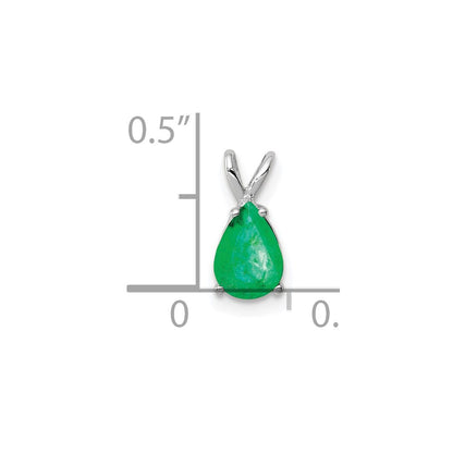14k White Gold Emerald pendant