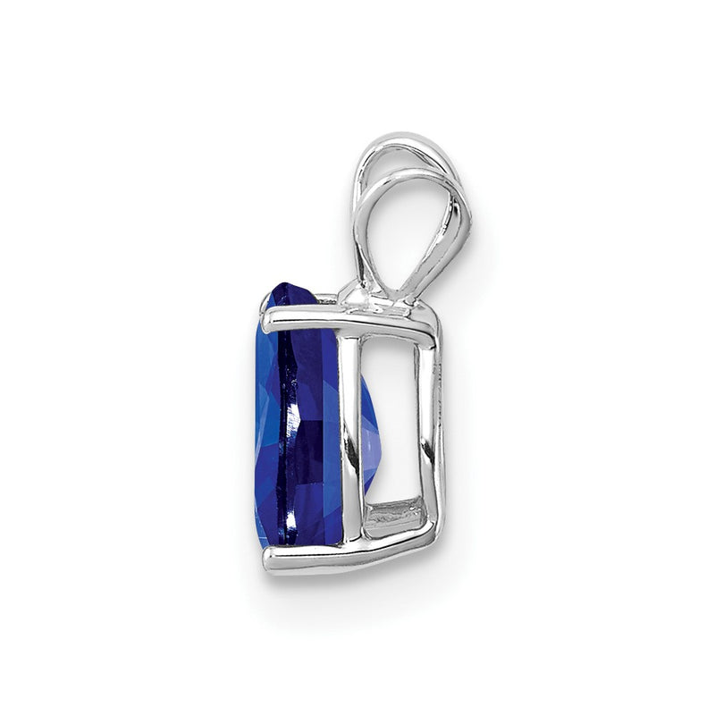 14k White Gold Sapphire Pendant