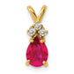 14k Ruby Diamond Pendant