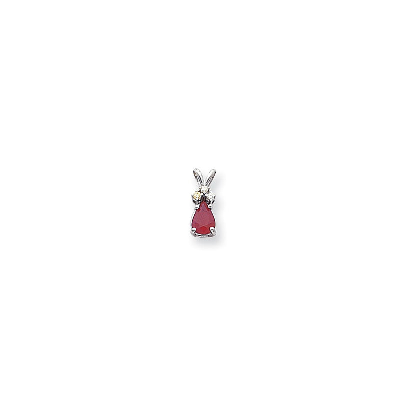 14k White Gold Ruby Real Diamond pendant