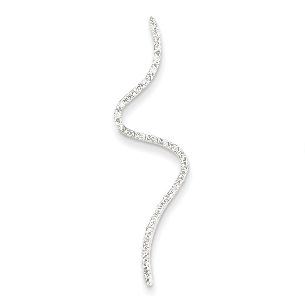 14k White Gold Fancy Real Diamond Chain Slide