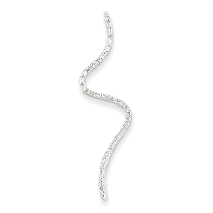 14k White Gold Fancy Real Diamond Chain Slide