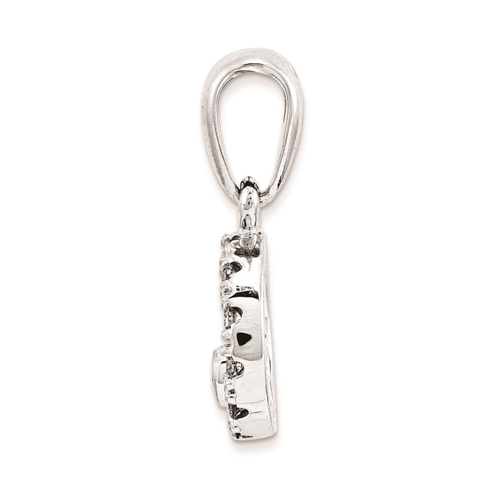 14k White Gold A Quality Completed Fancy Multi-Circular Real Diamond Penda