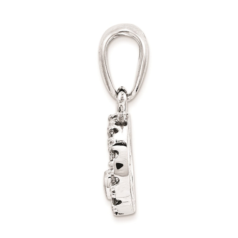 14k White Gold A Quality Completed Fancy Multi-Circular Real Diamond Penda