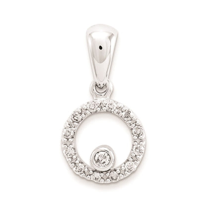 14k White Gold A Quality Completed Fancy Multi-Circular Real Diamond Penda