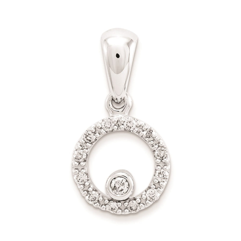 14k White Gold A Quality Completed Fancy Multi-Circular Real Diamond Penda