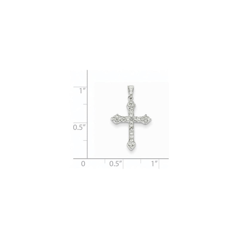 14k White Gold Real Diamond Cross Pendant