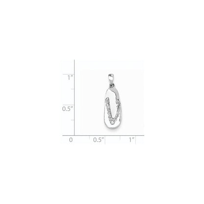 14k White Gold AA Quality Completed Real Diamond Sandal Pendant