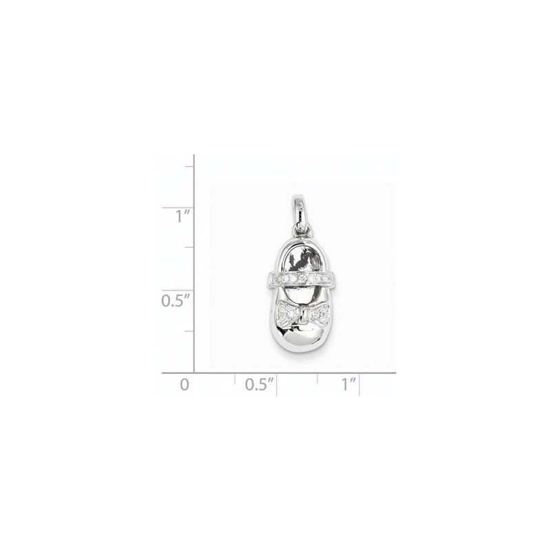 14k White Gold Real Diamond Baby Girl Shoe Pendant