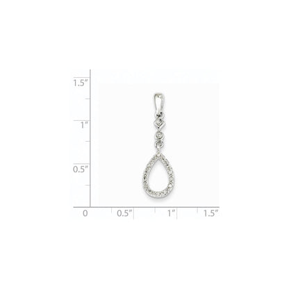 14k White Gold Vintage Real Diamond Pendant