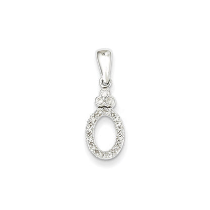 14k White Gold Vintage Real Diamond Pendant