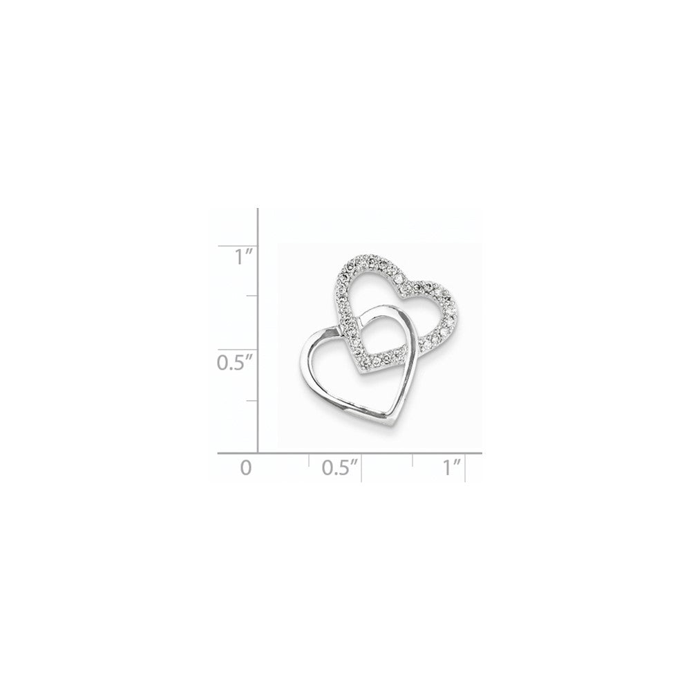 14k White Gold AA Quality Completed Real Diamond Vintage Heart Pendant