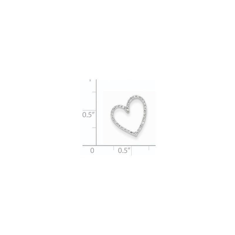 14k White Gold AA Real Diamond Vintage Heart Chain Slide