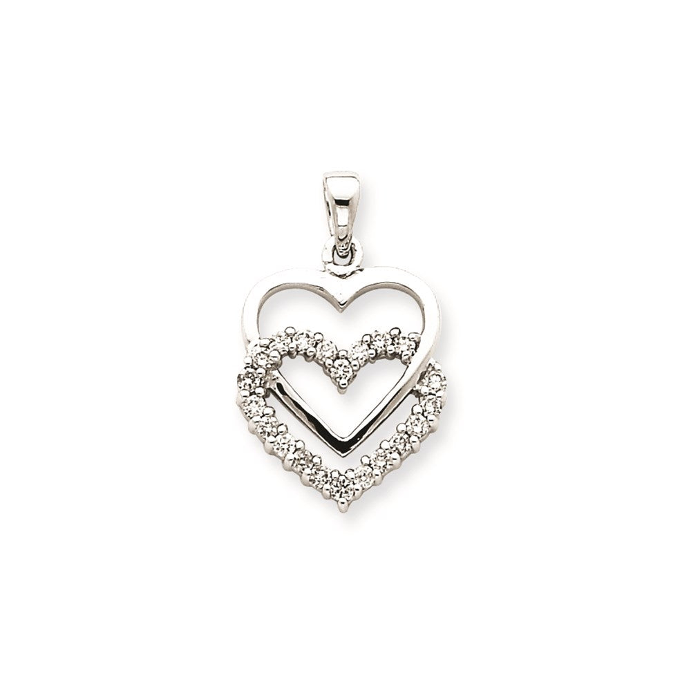 14k White Gold Real Diamond Pendant