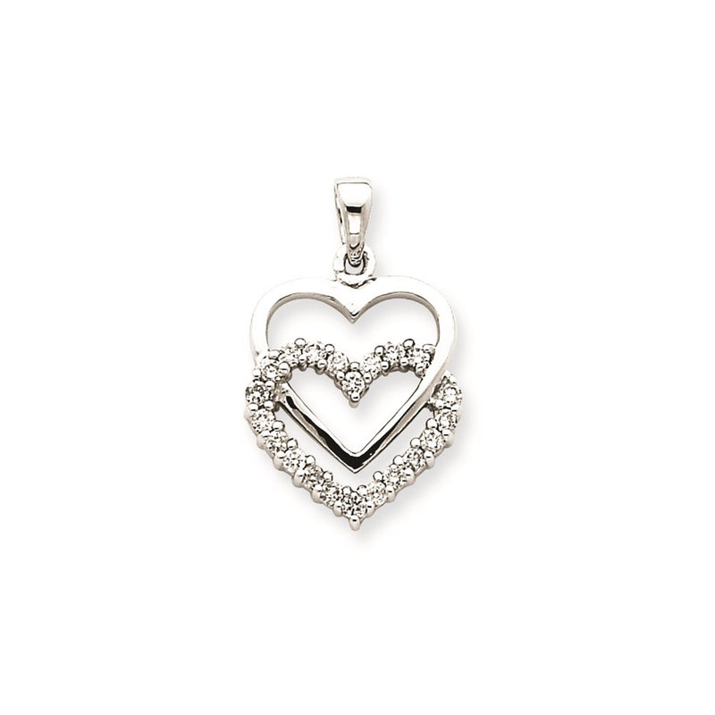 14k White Gold Real Diamond Pendant