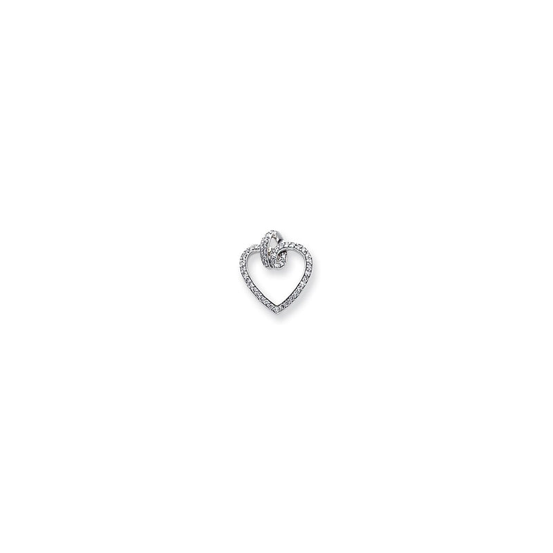 14k White Gold .5ct A Quality Completed Real Diamond Vintage Heart Pendant