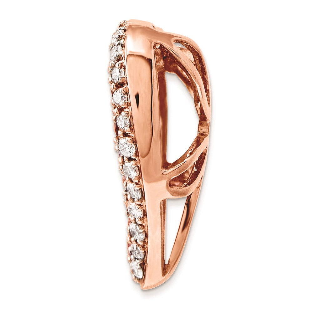 14k Rose Gold AA Real Diamond & Pink Sapphire Vintage Heart Pendant
