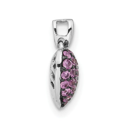 14k White Gold Pink Sapphire Pendant